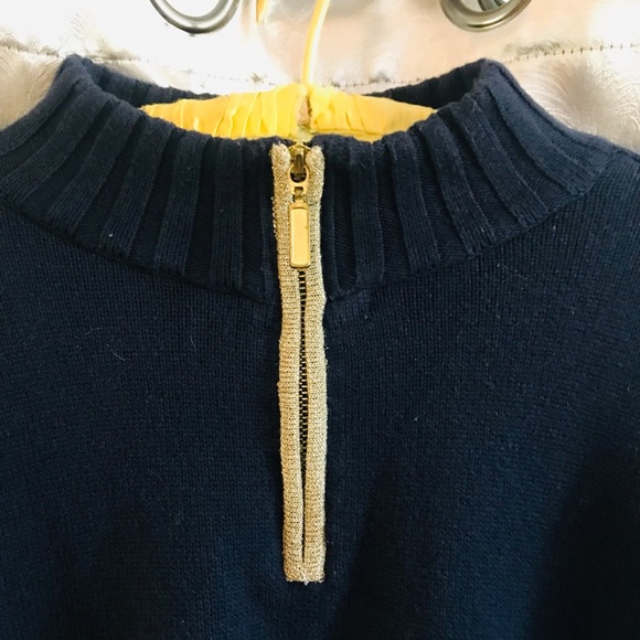 Karen Scott Navy Blue Sweater With Gold Zipper Size Large - Picture 3 of 4